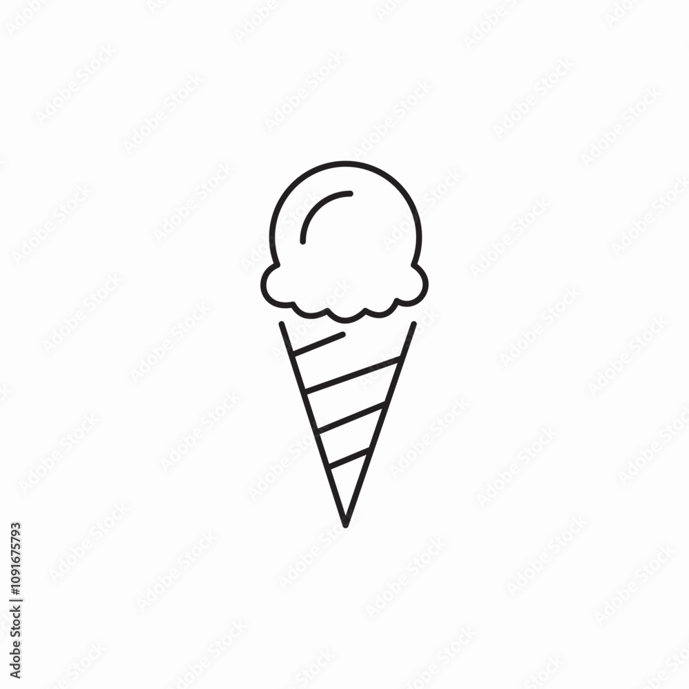 cone ice cream icon sign vector cone ice cream icon sign vector