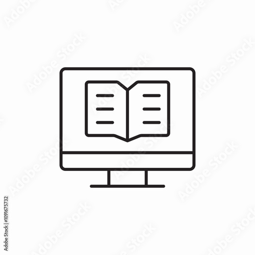 computer online book icon sign vector