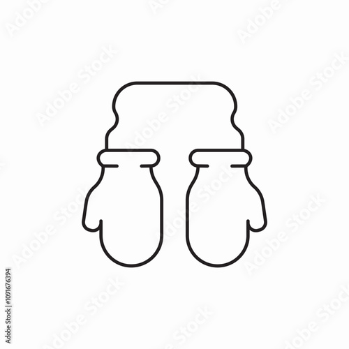 mittens gloves icon sign vector