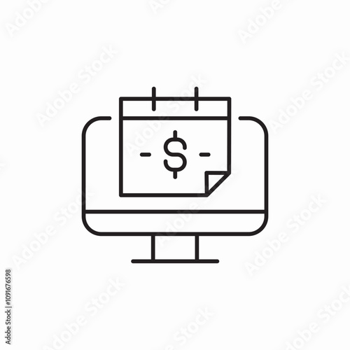 salary day computer work icon sign vector