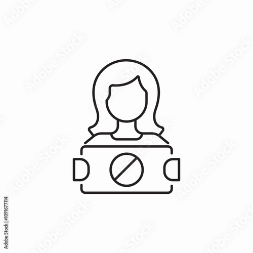 woman strike banner feminist icon sign vector