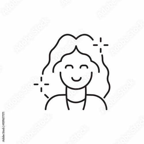 woman hairstyle icon sign vector