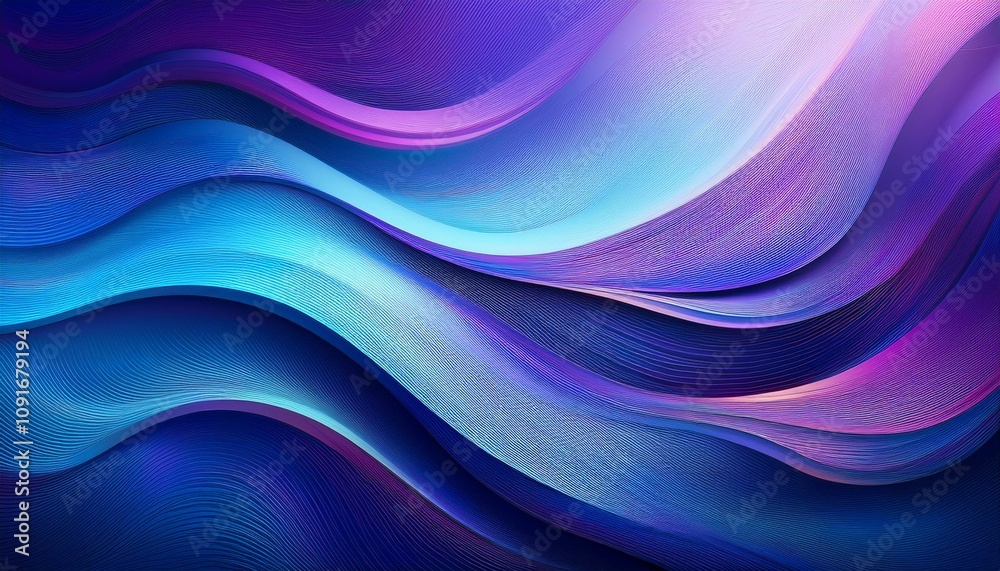 Fototapeta premium abstract blue and purple background with smooth wavy lines