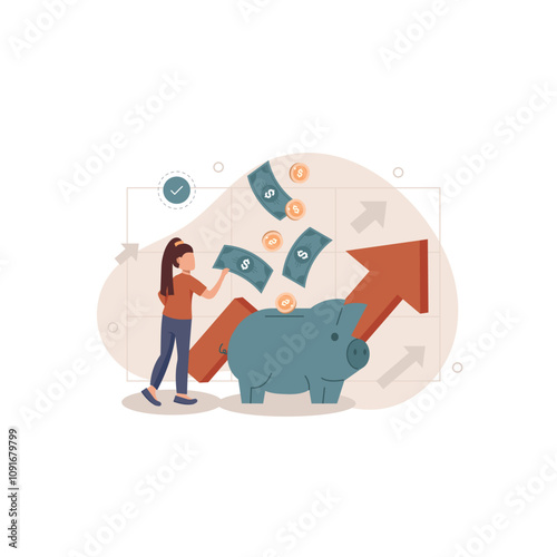 Cost optimization concept icon. Idea of financial and marketing strategy. Cost and income balance. Spending and cost reduction, while maximizing business value. Isolated flat illustration vector	