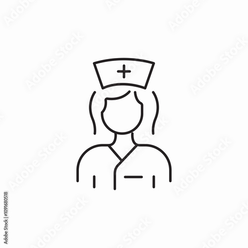 girl nurse icon sign vector