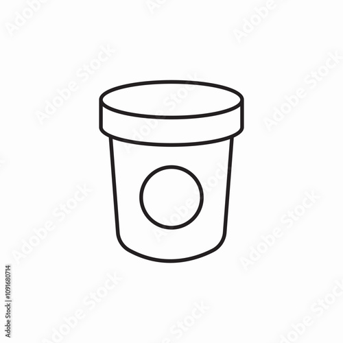 ice cream bucket icon sign vector