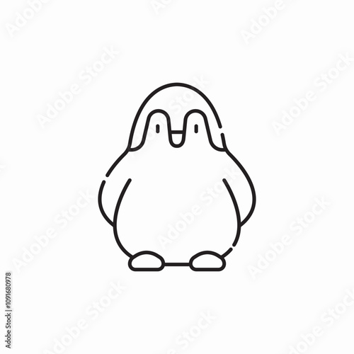 penguin animal icon sign vector