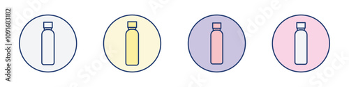 Bottle water icon Thin line flat illustration