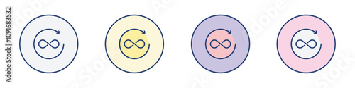 Continuous changes icon Thin line flat illustration