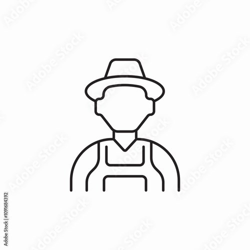 farmer male icon sign vector