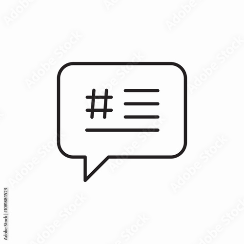 hashtag speech bubble icon sign vector