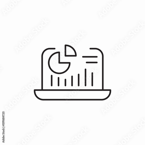 laptop statistics icon sign vector