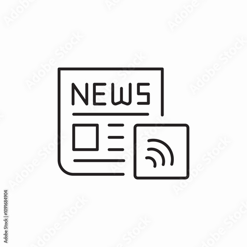news rss icon sign vector