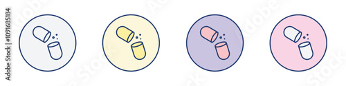 Open Capsule icon Thin line flat illustration