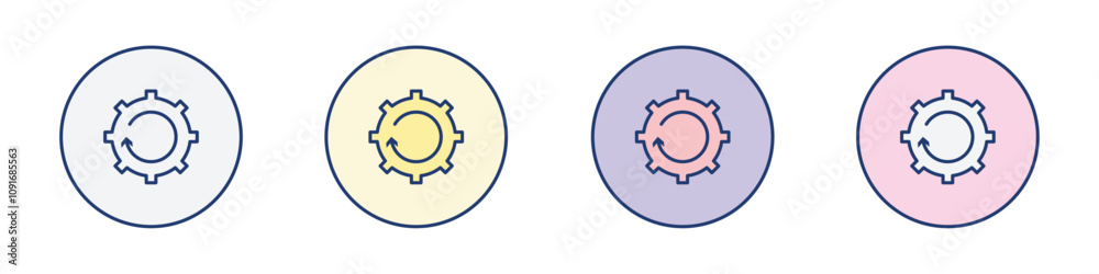 Recovery gear icon Thin line flat illustration Recovery gear icon Thin line flat illustration