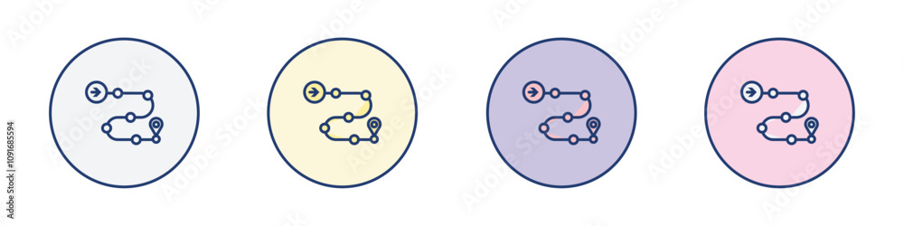 Roadmap icon Thin line flat illustration Roadmap icon Thin line flat illustration