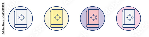 Quran book icon Thin line flat illustration