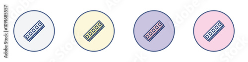 Ram memory icon Thin line flat illustration