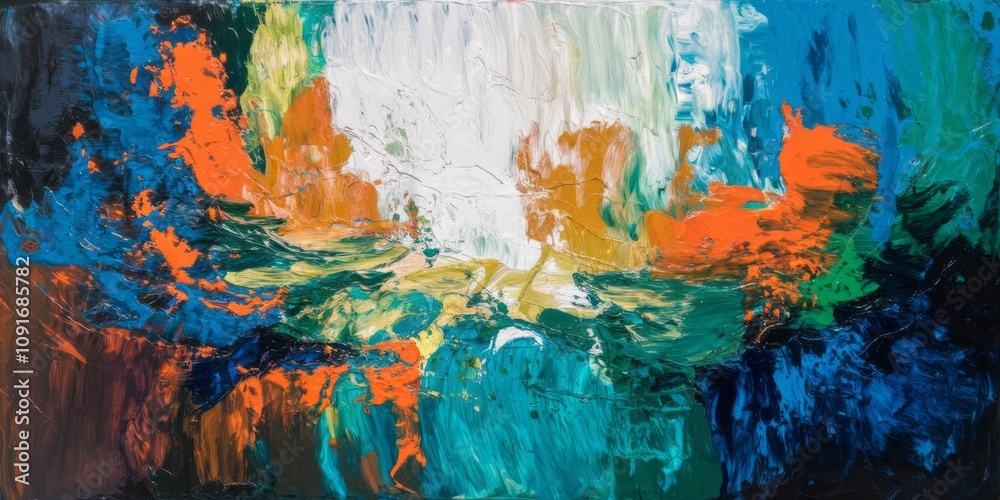 Fototapeta premium Explosive Symphony of Colors in Abstract Expressionism background