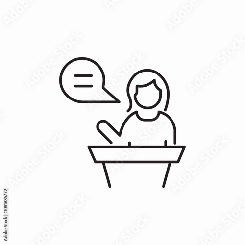 woman speech icon sign vector