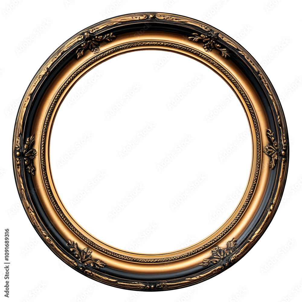 Obraz premium Vintage round photo frame isolated.