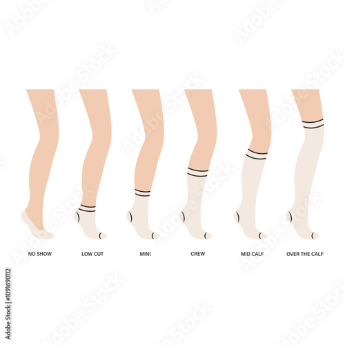 Sock Length Icon Set Vector Design.