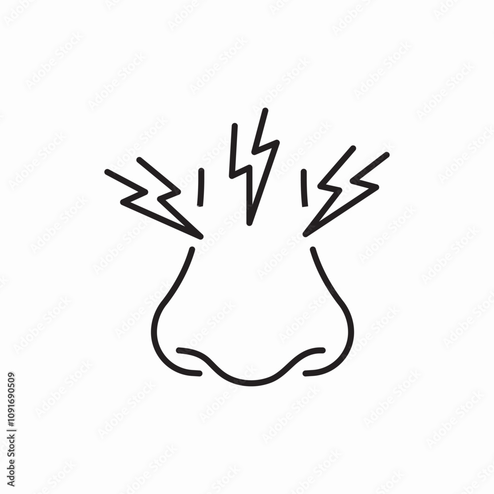 Fototapeta premium allergy nasal symptoms icon sign vector