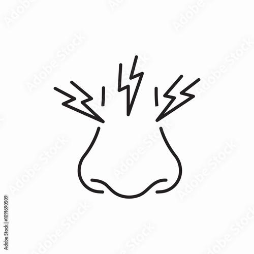 allergy nasal symptoms icon sign vector