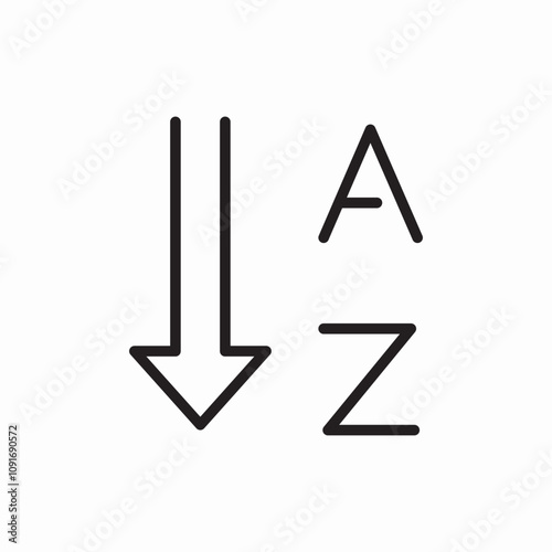 alphabetical sort icon sign vector