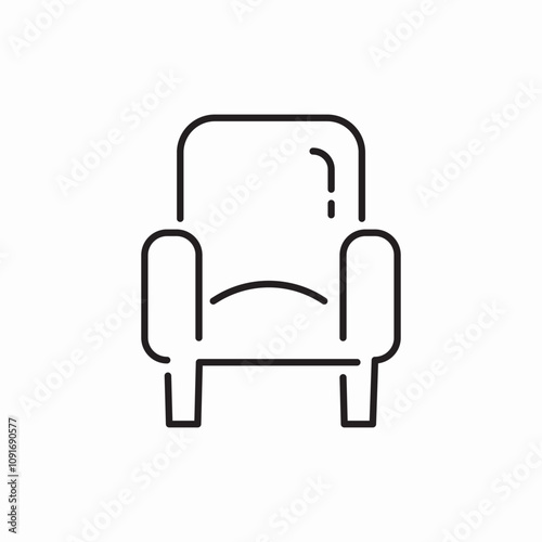 armchair chair icon sign vector