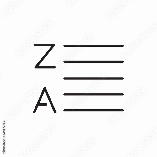 alphabet sort icon sign vector