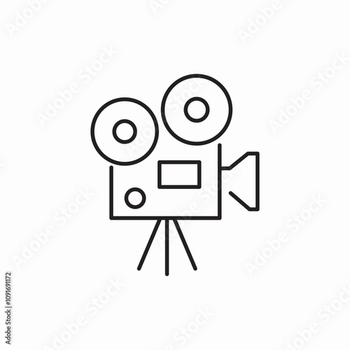 film projector recording camera icon sign vector