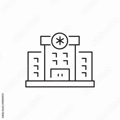 hospital building icon sign vector