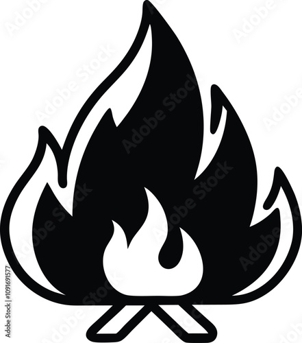 Bonfire icon Fire campfire camp bon flame nature concept