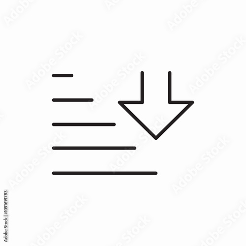 sort ascending icon sign vector