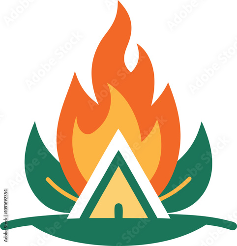 Bonfire icon Fire campfire camp bon flame nature concept