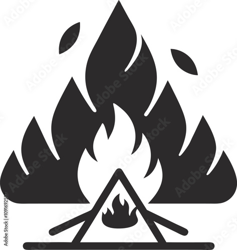 Bonfire icon Fire campfire camp bon flame nature concept