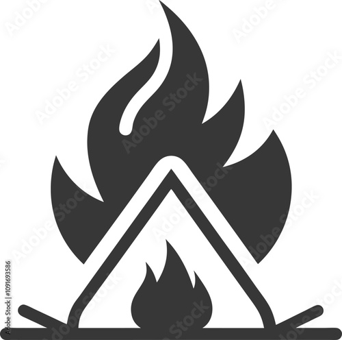 Bonfire icon Fire campfire camp bon flame nature concept