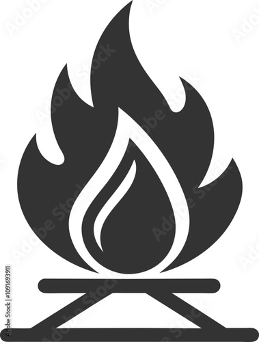 Bonfire icon Fire campfire camp bon flame nature concept
