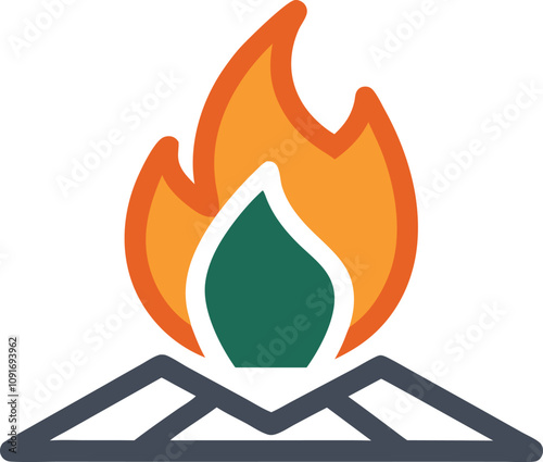 Bonfire icon Fire campfire camp bon flame nature concept