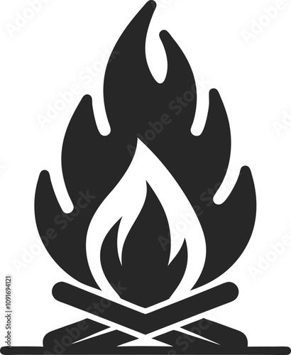 Bonfire icon Fire campfire camp bon flame nature concept