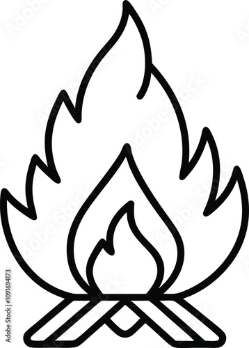 Bonfire icon Fire campfire camp bon flame nature concept