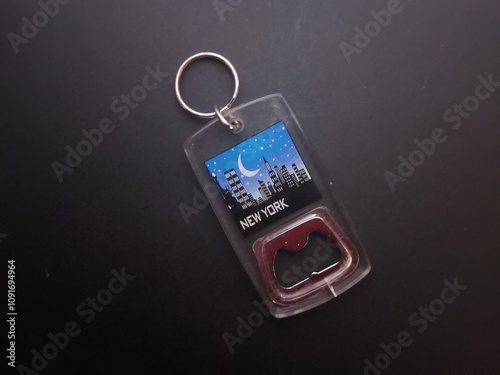 big apple new york bottle opener keychain isolated