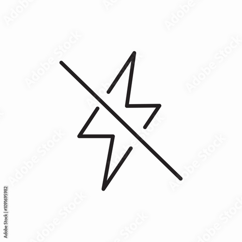 flash off icon sign vector