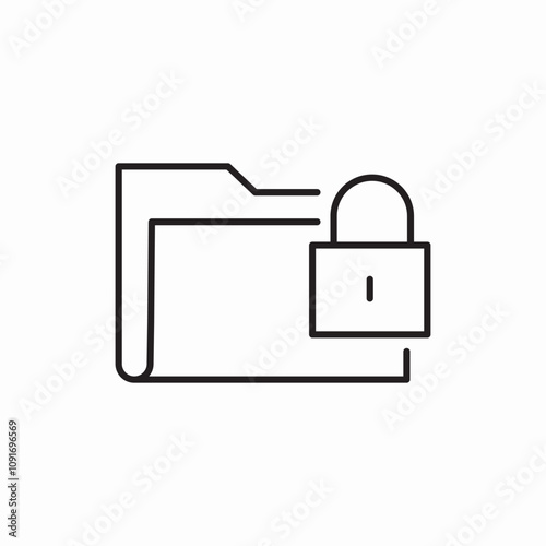 lock folder icon sign vector