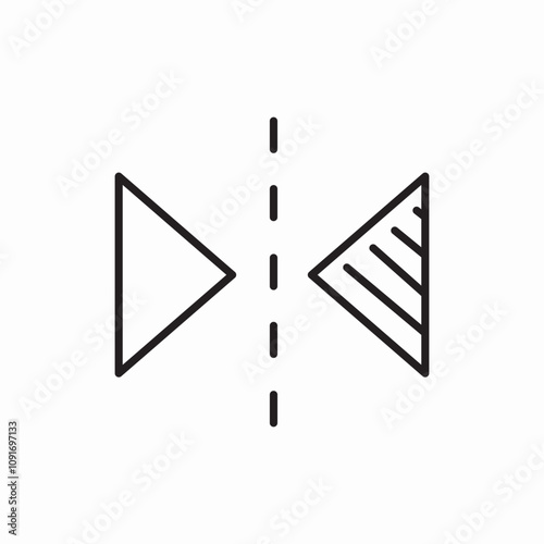 vertical reflection icon sign vector