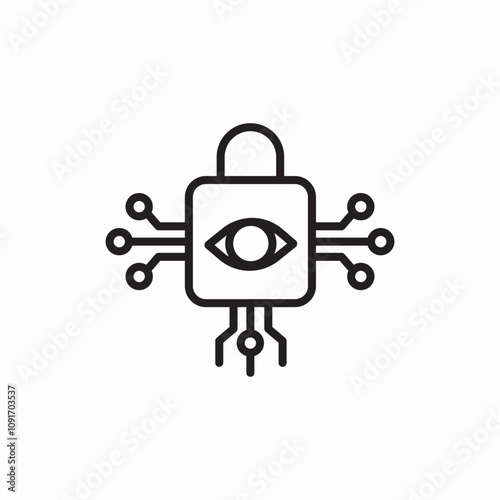 eye lock smart key icon sign vector