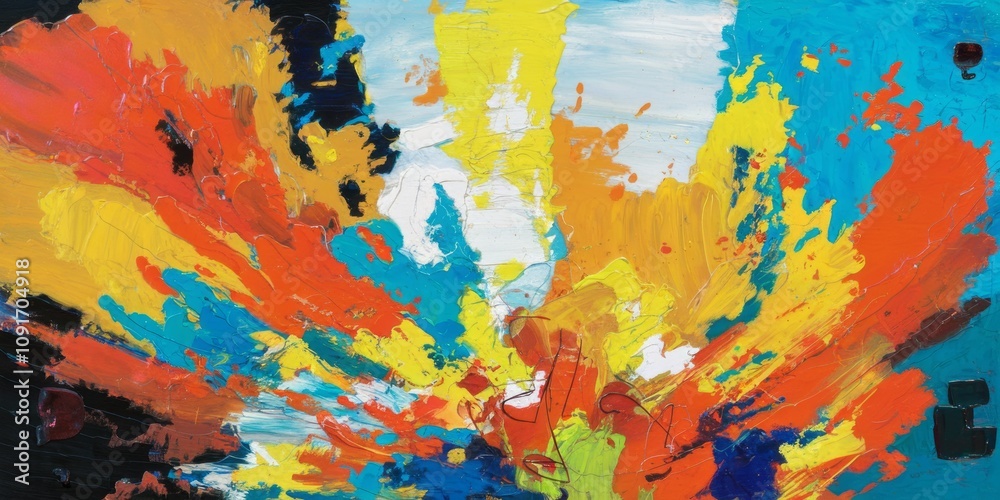 Obraz premium Explosive Symphony of Colors in Abstract Expressionism