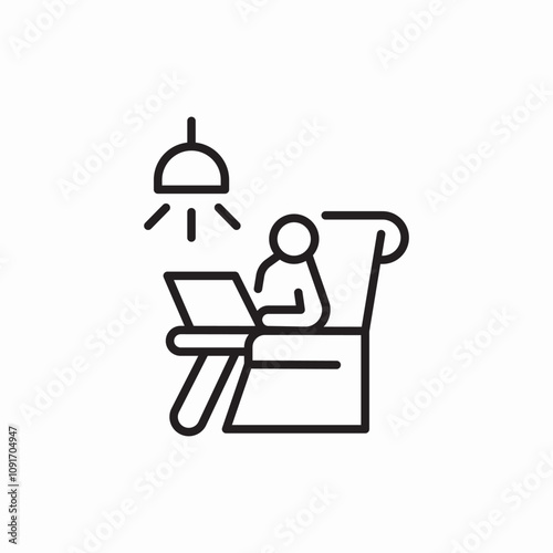home office frelance icon sign vector