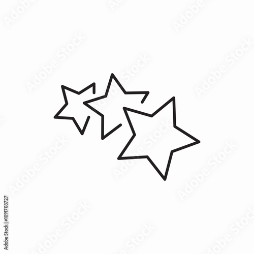 3 stars triple icon sign vector